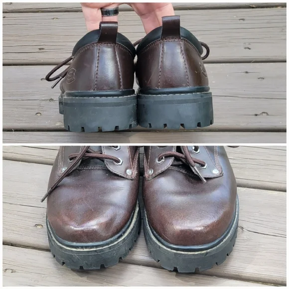 Vintage 90s y2k Skechers‎ Bratz Brown Leather Chunky Heel Oxford Jammers 9.5